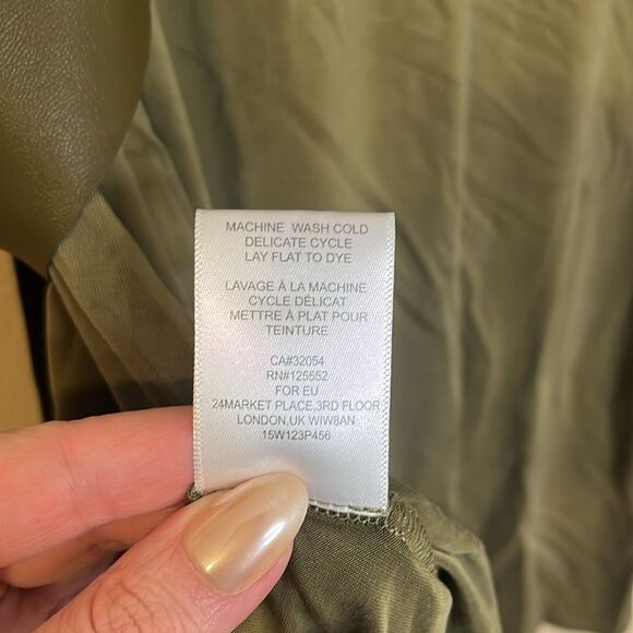 NWT Anthropologie Dolan Belted Mini Shirt Dress Olive Green Dress Small - Picture 9 of 9